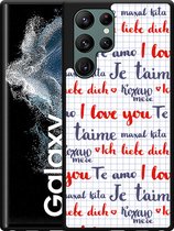 Galaxy S22 Ultra Hardcase hoesje I Love you - Designed by Cazy