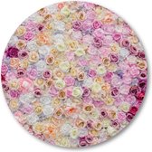 Rose mix - Cercle mural 30cm - Cercle mural extérieur - Aluminium Dibond - Fleurs