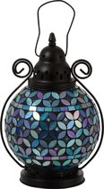 Lantaarn | glas | fuchsia | 18x18x (h)29 cm