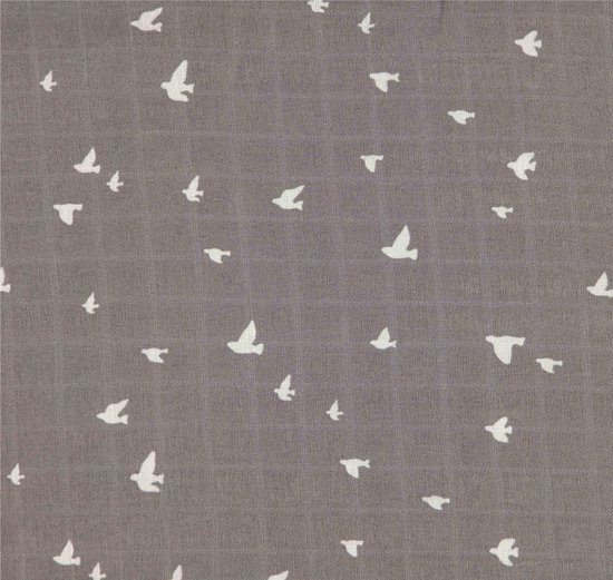 Briljant Baby Hydrofiel Multidoek XL Birds - Swaddle - Inbakerdoek - Antraciet - 120x120 - 2 Stuks - Organic van Briljant — afbeelding 2