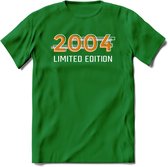 2004 Limited Edition T-Shirt | Goud - Zilver | Grappig Verjaardag en Feest Cadeau Shirt | Dames - Heren - Unisex | Tshirt Kleding Kado | - Donker Groen - 3XL