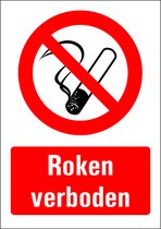 Verboden te roken bord met tekst 297 x 420 mm