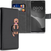 kwmobile telefoonhoesje voor Google Pixel 6 - Hoesje met pasjeshouder in bruin / poederroze / zwart - Kleine Hond design