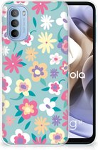 Leuk TPU Back Case Motorola Moto G31 | G41 GSM Hoesje met Tekst Flower Power