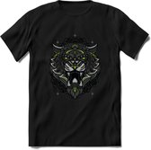 Tijger - Dieren Mandala T-Shirt | Groen | Grappig Verjaardag Zentangle Dierenkop Cadeau Shirt | Dames - Heren - Unisex | Wildlife Tshirt Kleding Kado | - Zwart - 3XL