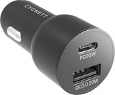 Cygnett CarPower Dual USB / USB-C Autolader 20W - Zwart