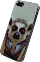 Apple iPhone 5/5s/SE Hoesje - Xccess - Metal Plate Serie - Aluminium Backcover - Funny Lemur - Hoesje Geschikt Voor Apple iPhone 5/5s/SE