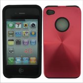 Apple iPhone 4/4s Hoesje - Xccess - Metal Serie - Aluminium Backcover - Rood - Hoesje Geschikt Voor Apple iPhone 4/4s
