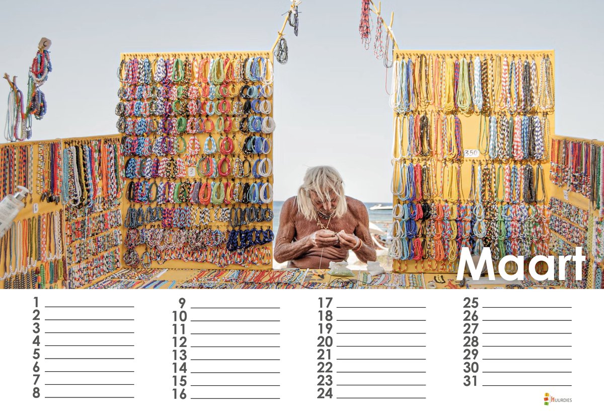 Ibiza kalender 35x24 cm  Verjaardagskalender Ibiza 