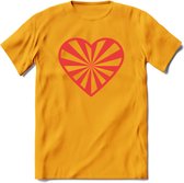 Valentijn Hart T-Shirt | Grappig Valentijnsdag Cadeautje voor Hem en Haar | Dames - Heren - Unisex | Kleding Cadeau | - Geel - L