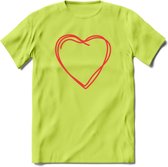 Valentijn Hart T-Shirt | Grappig Valentijnsdag Cadeautje voor Hem en Haar | Dames - Heren - Unisex | Kleding Cadeau | - Groen - S