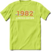 1982 Limited Edition T-Shirt | Goud - Zilver | Grappig Verjaardag en Feest Cadeau Shirt | Dames - Heren - Unisex | Tshirt Kleding Kado | - Groen - XL