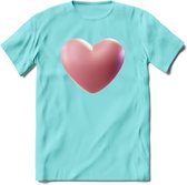 Valentijn Hart T-Shirt | Grappig Valentijnsdag Cadeautje voor Hem en Haar | Dames - Heren - Unisex | Kleding Cadeau | - Licht Blauw - XXL