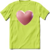 Valentijn Hart T-Shirt | Grappig Valentijnsdag Cadeautje voor Hem en Haar | Dames - Heren - Unisex | Kleding Cadeau | - Groen - 3XL