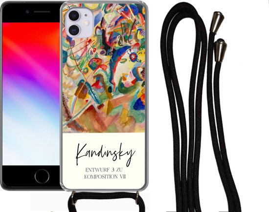Coque avec cordon iPhone 11 - Entwurf 3 zu komposition VII - Kandinsky - Vieux maîtres - Siliconen - Bandoulière - Coque arrière avec cordon - Coque pour téléphone avec cordon - Coque avec corde