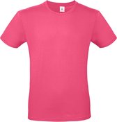 Fuchsia roze basic t-shirt met ronde hals voor heren - katoen - 145 grams - shirts / kleding S (48)