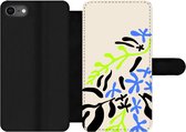 Étui pour téléphone iPhone 7 Bookcase - Feuille - Abstrait - Motif - Avec compartiments - Étui portefeuille avec fermeture magnétique
