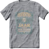 70 Jaar Legendarisch Gerijpt T-Shirt | Aqua - Ivoor | Grappig Verjaardag Cadeau | Dames - Heren | - Donker Grijs - Gemaleerd - XXL
