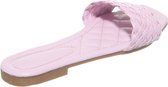 LOLALIZA Platte sandalen met vlechtwerk - Roze - Maat C36