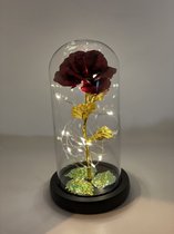 Eeuwige rode roos in glazen stolp met LED - Kerstcadeau - Sinterklaas cadeau - Moederdag, Trouw & Liefde Cadeau - Cadeau voor haar - Liefdes cadeautje - Huwelijkscadeau - Valentijn