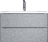 Badplaats Badkamermeubel Set Dover 80 cm - Beton Grijs - Badmeubel met Wastafel