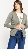 LOLALIZA Lurex cardigan - Khaki - Maat XXL