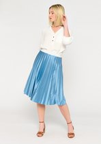 LOLALIZA Plissé midi rok - Light Blauw - Maat M