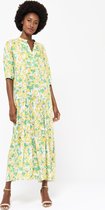 LOLALIZA Maxi-jurk met retroprint - Groen - Maat 40