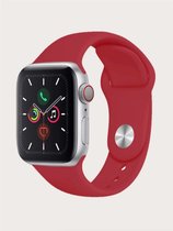 Rood Siliconen Apple Watch Bandje - Rood - 42/44/45 mm - Series 1 2 3 4 5 6 SE 7 - Geschikt voor Apple Watch