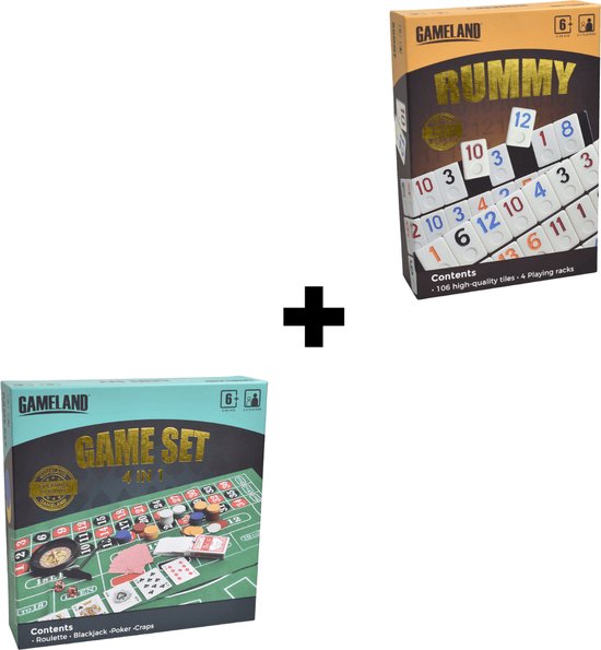 Afbeelding van het spel Combi Set Rummy / 4 in 1 Casino Set