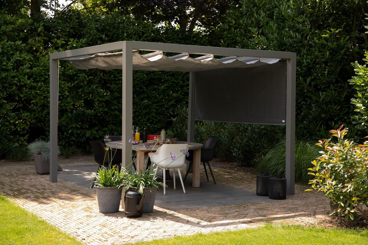 Nesling Voile d'ombrage rétractable, B290xL300cm, Sable