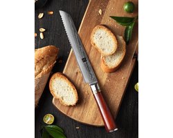 Professioneel 8Inch Damascus Broodmes, Taartmes, High Carbon steel,Bread Knife,Cake Knife
