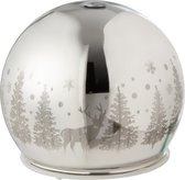 Decoratie | glas | zilver | 10x10x (h)10 cm