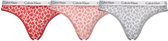 Calvin Klein 3-pack dames slips rood/roze/grijs