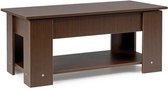 MEUBELEXPERT-salontafel met afneembaar blad en 1 plank voor opslag moderne stijl 98 x 51 x 42 CM bruin