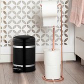 Relaxdays pedaalemmer 3 liter - softclose - prullenbak - badkamer - metaal - kleurkeuze - zwart
