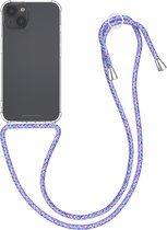 kwmobile telefoonhoesje compatibel met Apple iPhone 13 - Hoesje met koord - Back cover in transparant / lavendel / paars / wit