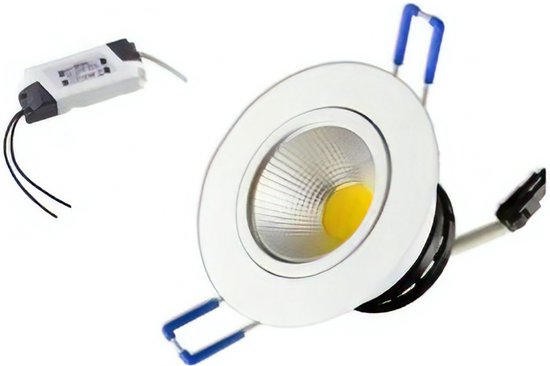 LED Inbouwspot - Koud wit licht 6000K- 7W - Aluminium Kantelbaar