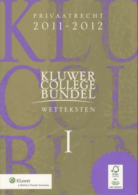 Boek cover Kluwer Collegebundel / Wetteksten I & II 2011/2012 van Khadijah Knight (Paperback)