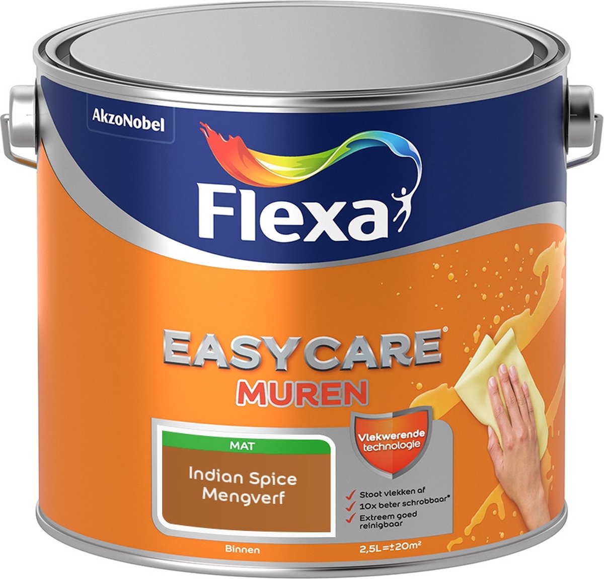 Flexa Easycare Muurverf - Mat - Mengkleur - Indian Spice - 2,5 liter