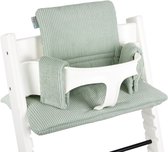 Ukje Stoelverkleiner - Geschikt voor Stokke Tripp Trapp - Kinderstoel - Kussenset - Mint - Ribstof - Extra dik