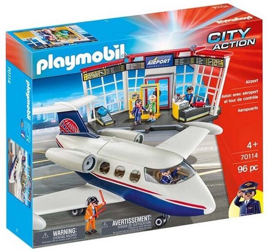 bevestig alstublieft Belegering Humanistisch Playmobil 70114 City Action Vliegveld met Vliegtuig | bol.com