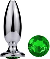 Nooitmeersaai - Metalen buttplug 38 - 125 mm groen kristal