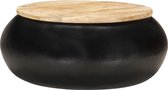 Decoways - Salontafel 68x68x30 cm massief mangohout zwart