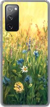 Geschikt voor Samsung Galaxy S20 FE hoesje - Bloemen - Waterverf - Zon - Siliconen Telefoonhoesje