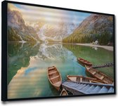 Akoestische panelen - Geluidsisolatie - Akoestische wandpanelen - Akoestisch schilderij AcousticPro® - paneel met Fanes Sennes Braies natuur park - design 171 - Basic - 200x140 - z