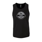 Zwarte Tanktop sportshirt met "Member of the Gin club" Print Zilver Size L