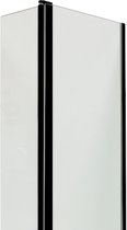 Linea Uno - Zijwand beweegbaar Krevo 25 x  200 cm - Nano coating - Easy Clean - Douchewand - 104025B-BLK