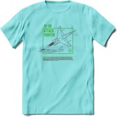 AV-8B Vliegtuig T-Shirt | Unisex leger Kleding | Dames - Heren Straaljager shirt | Army F16 | Grappig bouwpakket Cadeau | - Licht Blauw - M