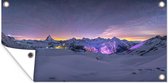 Affiche clôture Voie lactée au-dessus du paysage hivernal de la Suisse - 200x100 cm - Toile jardin